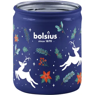 Bolsius Kerze im Glas mit Aufdruck - 82 x 68 mm - Weihnachten - Ohne Palmöl