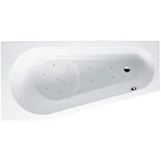 RIHO Delta Eck-Badewanne, mit Air-System, Version rechts, 1-Sitzer, weiß, B06, Ausführung: 160x80x48cm, Nutzinhalt: 130 Liter