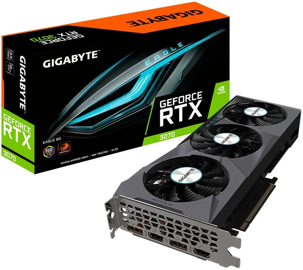 Bild von EAGLE GeForce RTX 3070 8G (rev. 2.0 NVIDIA. 8 GB. GDDR6