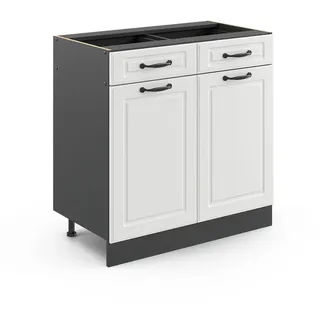 Vicco Schubladenschrank Küchenunterschrank R-Line 80 x 81,6 x 46 cm Weiß