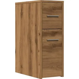 vidaXL Badschrank Schmal mit Rollen Artisan-Eiche Holzwerkstoff - Braun