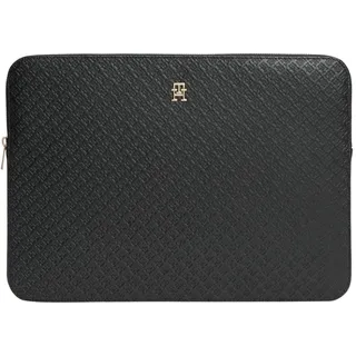 Tommy Hilfiger Damen Laptoptasche Icon Sleeve Mono mit Reißverschluss, Schwarz (Black), Einheitsgröße