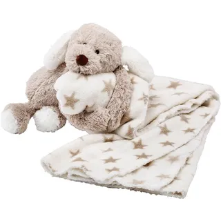 My Baby Lou Schmusedecke , Weiß, Taupe , Stern , 90x75 cm , pflegeleicht , Schlafen, Kuscheln & Schlafen, Schmusedecken