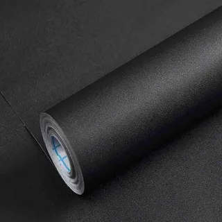 40cmx10m Klebefolie Möbel Selbstklebende Folie Matt Schwarz Tapete Möbelfolie Möbelaufkleber Aufkleber für Küchenschränke Wasserdichtes DIY Dekorativ Wandschutzfolie