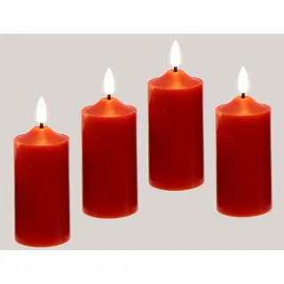 I.GE.A. LED-Kerze Kerzen 4er Set 10 cm rot