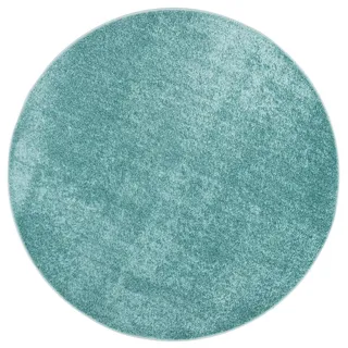 Snapstyle Hochflor Velours Teppich Luna Rund , Mintgrün , Textil , Rund , 133x133 cm , Teppiche und Böden, Teppiche, Hochflorteppiche & Shaggys