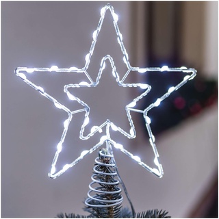 EMOS Connect System 30 LED Weihnachtsbaum-Stern, Zusatzelement für Lichterketten-System Standard/Profi, Erweiterungsteil C (ohne Adapter), IP44 für Innen und Außen, transparent, kaltweiß