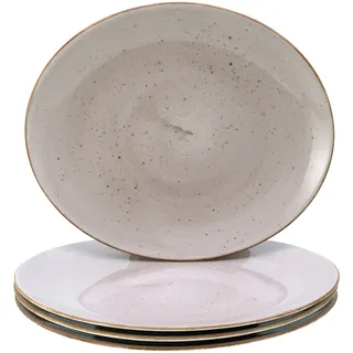 CreaTable Steakteller "Vintage Nature, Teller Set, 4-tlg." Naturverbundenes Design, Vielseitig einsetzbar, schlamm