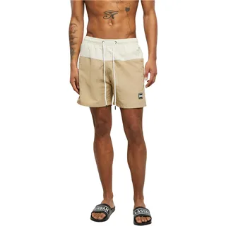 Urban Classics Men's Block Swim Shorts Badehose, unionbeige/softseagrass, 3XL