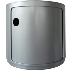 Kartell 4955SI Baukastenelement Componibili rund undurchsichtig Durchmesser 42 x 38,5 cm ABS, silber