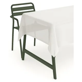 texpot Tischdecke 140 cm rund hellgrau Gartendecke mit Saum abwaschbar Gartentischdecke Balkon Terrasse wetterfest