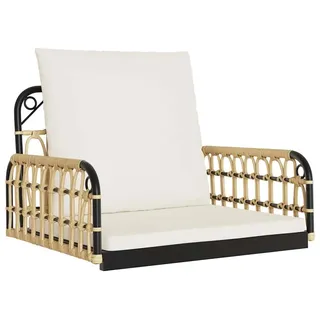 vidaXL Hängestuhl mit Kissen 63x58x39 cm Poly Rattan und Stahl - Braun