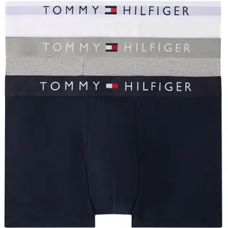 Tommy Hilfiger Herren, Boxershorts Trunks Unterwäsche, Mehrfarbig Grey Htr/White/Desert sky), L
