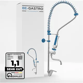 BE-GASTRO® I Profi Gastro Geschirrbrause Einloch "Premium" Hebelgriff inkl. Wasserhahn, Mischbatterie & ergonomischem Hebelgriff I Gastrobrause mit Zubehör, Gastronomie Armatur blau