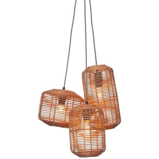 Good & Mojo Hängeleuchte , Naturfarben , Holz , Rattan , 49x53x49 cm , LED-Leuchtmittel austauschbar , Lampen & Leuchten, Innenbeleuchtung, Hängeleuchten, Pendelleuchten