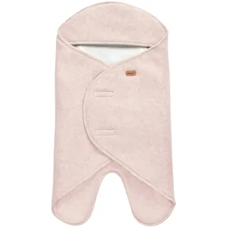 BÉABA, Babynomade Double Fleece, Baby Winter Wickeldecke, Autositz/Kinderwagen/Gondel/Transat, Weich, Warm, Wasserabweisend, Atmungsaktiv, Passt durch Gurte, Rosa/Weiß,0-6 Monate