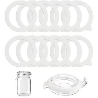 Silikonische Aushärtgummiringe, 95 x 73 mm, inmaakrubberringe, herstellbare, leckfreie, weckpottdeckel, breite Hals, 12er Pack