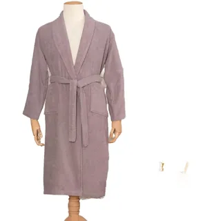 KARACA Home Daily Soft - Sauna Bademantel Herren, Frottee Baumwolle 100% Wadenlang, L/XL Kuschelig, ohne Kapuze, Bademäntel für Herren Saunamantel mit Gürtel & Taschen - Grau