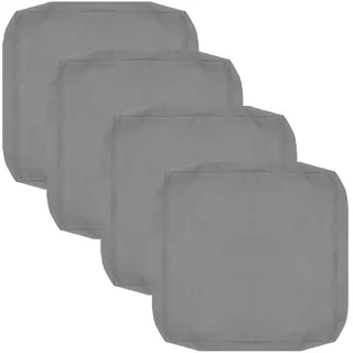 FLYMEI Outdoor-Sitzkissenbezug-Set, große Sitzbezüge für Terrassenstuhl, wasserabweisend, 53,3 x 48,3 x 7,6 cm, Grau, 4 Stück