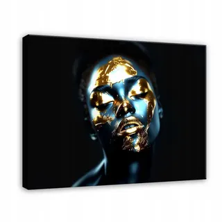 Wallarena Bilder Abstrakt Frau Gold 60x40 , Holzwerkstoff , Recyclingholz , Rechteckig , 60x40 cm , FSC 100% , 3D-Effekt , Bilder & Rahmen, Bilder, Leinwandbilder