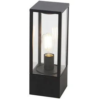 Qazqa Design außen Pollerleuchte, Wegeleuchte, Pollerlampe für den Garten - Charlois - Schwarz, max. 40W, Geeignet für LED, 40cm, IP44, Rechteckig