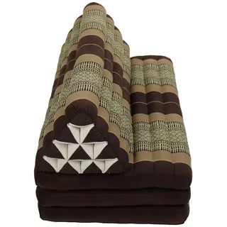 Fine Asianliving Thai Cushion Three-fold 80x190cm Triangle Cushion XXXL 8 Roll Seat Thai Kissen Meditation Matte Matratze Kapok 301-N14 - Schwarz