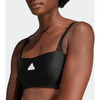 Bustier-Bikini-Top ADIDAS PERFORMANCE "Icon Ban Bik", Damen, Gr. 32, N-Gr, schwarz-weiß (schwarz, weiß), Obermaterial: 78% Polyamid, 22% Elasthan. Futter: 100% Polyester. Wattierung: 100% Polyester, Bikini-Oberteile Bustier-Bikini-Top