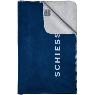 Schiesser Wohndecke »Kuscheldecke Klara in Wendeoptik - Baumwoll-Mix - warm und flauschig« Made in Green, blau