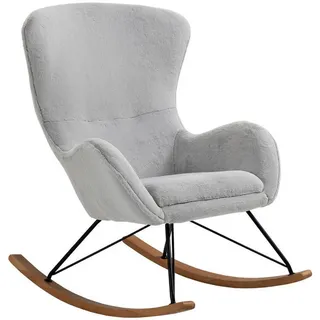 Livetastic Schaukelstuhl , Eichefarben, Hellgrau , Holz , Eiche , 70x102x94 cm , Schaukelfunktion , Wohnzimmer, Sessel, Polstersessel