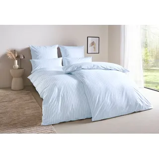 Bettwäsche "Linnea", blau, B/L: 155cm x 220cm, 1 Stk., 1 Stk., Renforcé, B/L: 80cm x 80cm, 2 Stk., Renforcé, Obermaterial: 100% Baumwolle, LEGER HOME BY LENA GERCKE, Bettwäsche, Bettwäsche, aus 100% Baumwolle, Streifendesign