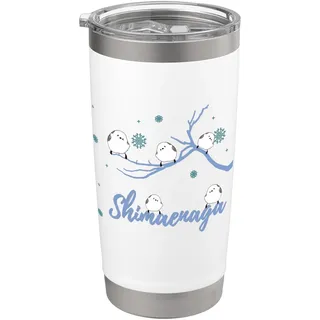 Hokkaido Winterlandschaft Shimaenaga Vogel Fee Schneeflocke Niedlicher Vogel Doppelwandiger Edelstahl-Thermobecher