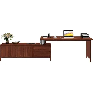 Home Affaire Eckschreibtisch Luven Kiefer massiv / Braun