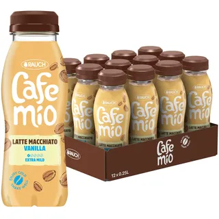 Cafemio Latte Macchiato Vanilla | Eiskaffee-Genuss To-Go | Einzigartiger Kaffeegeschmack mit bester Alpenmilch aus Österreich | nicht kühlpflichtig | ohne Konservierungsstoffe | 0,25 L PET-Flasche