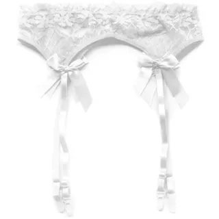 EROSPA® Sexy Strapsgürtel Strumpfhalter - Damen - Taille: 60-80 cm (Weiß)