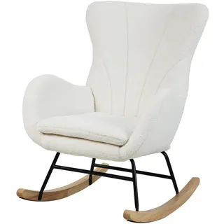 Svita Schaukelsessel Knut , Weiß , Textil , 66x92x82 cm , Wohnzimmer, Sessel, Schaukelstühle