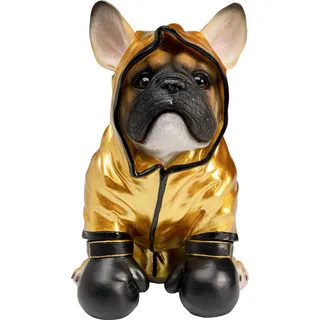 Kare Design Spardose Boxing Dog, Schwarz-Gold, 26cm Höhe, Sparschwein, Hunde Motiv, Handbemalt, Handgearbeitet, Wohnzimmer