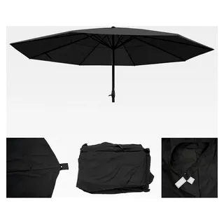 Ersatzbezug für Sonnenschirm Meran Pro, Gastronomie Marktschirm Ø 5m, Polyester - anthrazit - Grau