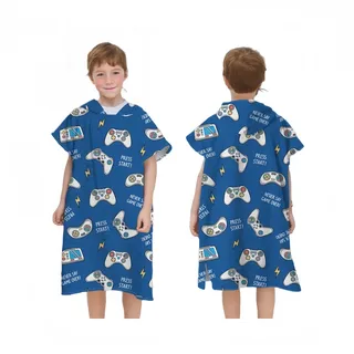 Proumhang Kinder Surf Poncho Badeponcho Mikrofaser Bademantel Strandtuch Frottee Wechselmantel Wassersport Poncho Mädchen Jungen 60 cm x 75 cm