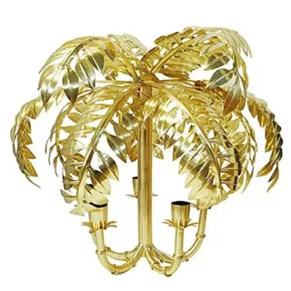 Casa Padrino Designer Hängeleuchte Palme Antik Messing 63 x 63 x H. 57 cm - Edelstahl Pendelleuchte - Wohnzimmer Lampe