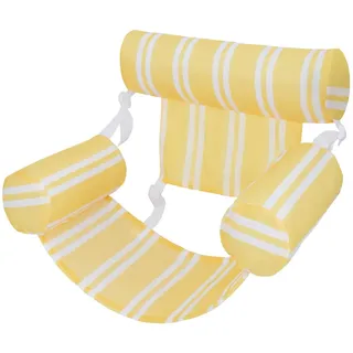 Flamingueo Wasserhängematte, Schwebender Sitz, Kopfstütze und Armlehne, PVC und Polyester, Gestreiftes Design, 80 x 90 x 15 cm