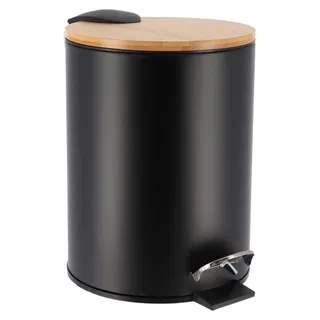 Tendance - Mülleimer metall fallbremse 2,5l - schwarz bambus - Schwarz