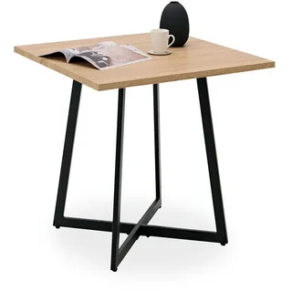 Homestyle4u Esstisch 80 x 76 x 80 cm Eiche schwarz