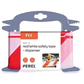 Perel Absperrband auf Rolle 100 m, ideal für temporäre Absperrungen und Veranstaltungen, rot/weiß