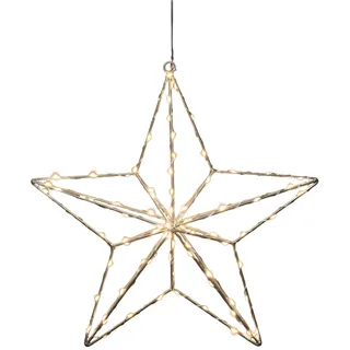Konstsmide 1802-993 Türkranz mit Beleuchtung Stern Bernstein LED Silber