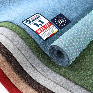 Primaflor Rasenteppich Green Blau 133 x 100 cm | Meterware | 8 mm | UV-stabilisiert | wasserdurchlässig | Balkonteppich mit Noppen | schnelltrocknender Outdoor Bodenbelag für Balkon und Terrasse