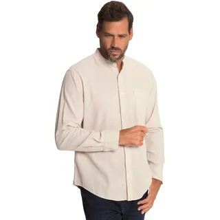 JP 1880 Herren große Größen Übergrößen Menswear L-8XL JP1880 Hemd, Langarm, Leinenmix, Stehkragen, Modern Fit, bis 8 XL cremeweiß 5XL 790394206-5XL