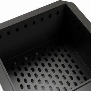 Rauchfreie Feuerstelle - Quadratische Feuerschale für Garten, Camping und Terrasse - Hitzebeständiges Metall, Inklusive Schürhaken