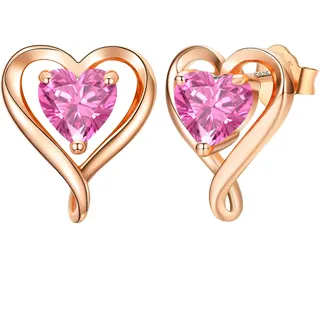 LAVUMO Ohrringe Silber 925 Echt 5A Zirkonia Herz Ohrstecker Geschenke für Frauen Freundin Mama Beste Freundin Mutter Oma zum Geburtstag Valentinstag Weihnachten Schmuck Damen
