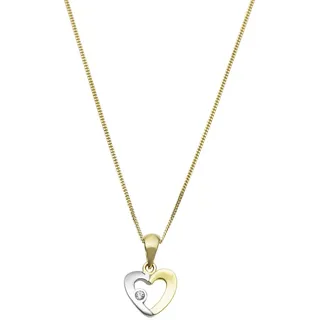 Amor Kette mit Anhänger Herz Gold/Weiß