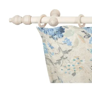 Gardinenstange SN DECO GROUP "Filigrano" Gr. 4, weiß (weiß antikfarben), L:180cm, Holzwerkstoff, Gardinenstangen, Gardinenstange, 28 mm, Holz, verschiedene Längen und Farben, Komplettset